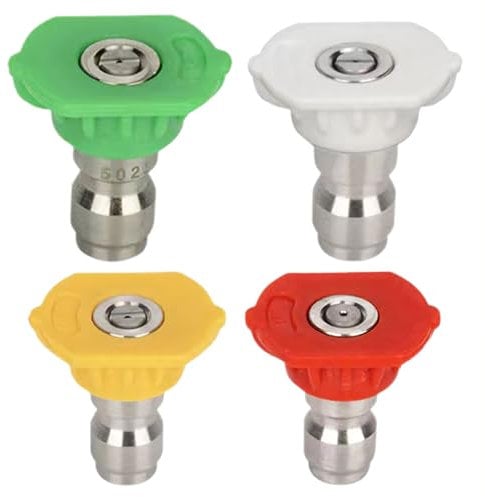SGERUFZ 4 Pezzi Ugelli per Idropulitrice con Attacco Rapido 1/4, Ideali per Pulizia Auto e Giardino (DUS-025, Colori Diversi)