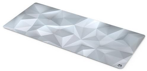 ENDORFY Crystal Onyx White XL – Glattes Mauspad für hohe Präzision, umsäumte Kanten, ausgewogenes Gleitverhalten, leicht abwaschbar, rutschfeste Gummibasis, stilvolles Design, Weiß (900 × 400 × 3 mm)