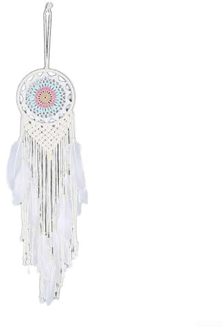 Charm against Evil and Nightmares Handmade Bohemian Macrame Feathers Dreamcatcher (F)