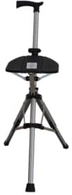 Homecare Innovation® Gehstock mit Sitz für Senioren - Faltbarer Klappstuhl - Leichtgewicht in Grau & Schwarz