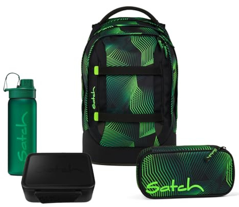 Satch Pack Schulrucksack Set 4tlg. inkl. Lunchset (Seismic Green)