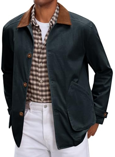 Runcati Mens Lightweight Jackets Casual Stylish Button Down Barn Jacket