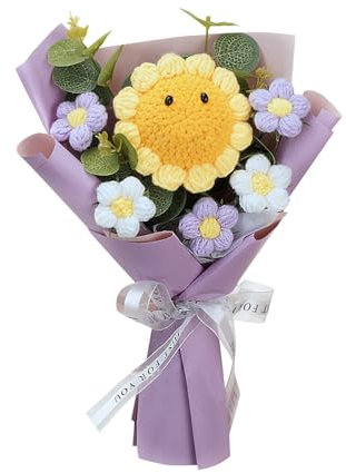 Pflanze Deko Künstliche tolle Optik, langlebig, ideal für Menschen jeden Alters. Abnehmbare Blumen und Spielzeuge. Geschenk zum Valentinstag, Muttertag, Jahrestag, Geburtstag. (Purple, One Size)