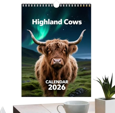 Holdes Kuh Kalender für das Jahr 2026-12 Monate Als Geschenk Geeigneter Homeoffice Planer - Monatlicher Familien Planer Kalender - Für Tierliebhaber, Erwachsene, Familien, Frauen Und Männer