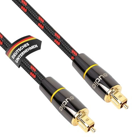 audio pirates optisches TOSLINK Glasfaserkabel, Toslink & Digital-Kabel | Digitales SPDIF-Kabel OD: 5.0mm mit Ummantelung & vergoldeten Kontakten (1er Pack – 2 Meter)