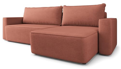 Masseno Ecksofa BELARO CL mit Schlaffunktion L-Form, Klassisch Sofa mit Bettkasten, Wohnzimmersofa, Couch, Soffa, Bettsofa, Couchgarnitur - Grau, Castel 93