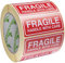 OliveBird 1.000 Aufkleber Zerbrechlich Fragile Aufkleber/Fragile Sticker 90 x 35 MM Groß Etiketten, weiß-rot-1.000 Stück