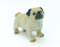 WitnyStore Kleine 5,1 cm lange stehende Mops-Figur – Miniatur-Figur, handbemalt, Keramik, kurzhaarig, gelockt, Hund, Welpen, Haustiere, Porzellan, dekorative Sammelfiguren, Dekoration, Geschenk