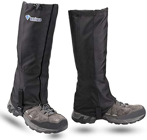 MAGARROW Outdoor wasserdichte Gamaschen Bein Gamaschen Erwachsene Schnee Gamaschen wasserdichte Schuhabdeckung für Wandern Klettern Wandern (Schwarz) (L, Schwarz)