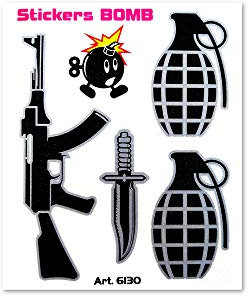 4R Quattroerre.it 6130 Sticker Bomb Aufkleber Waffen, 10 x 12 cm