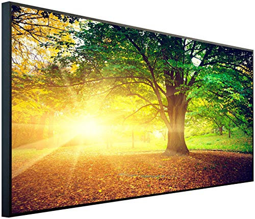 Ecowelle Infrarotheizung mit Bild | 750 Watt | 60x120 cm | Infrarot Heizung| | Made in Germany| d 39 Sonnenaufgang mit Baum