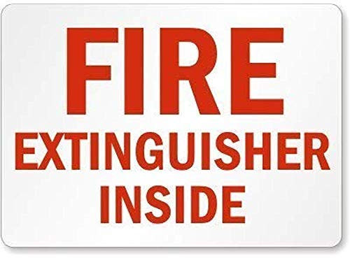 Lotusworld Panneau d'avertissement pour extincteur à l'intérieur 8 x 12 Pouces