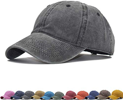 Vintage-Baseballkappe für Damen, unisex, für den Alltag - Schwarz - Einheitsgröße