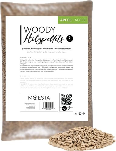 MOESTA-BBQ 19303 5kg Sheriff Hartholz Pellets - Rauch-Aroma für jeden Geschmack - Apfel - süßlich, Smoky oder Spicy