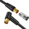 Cavo Coassiale per Antenna TV 1M da Maschio a Maschio, Angolo Retto Cavo Satellitare Cavo TV RF Antenna Coassial Cavo Maschio PAL Connettori Placcati oro Flylead Nero con Accoppiatore