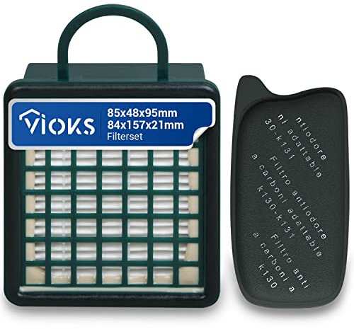 VIOKS Filter Vorwerk Set Hepa Ersatzfilter + Kohle Aktiv Filter Ersatz für Vorwerk Filtеr für Vоrwеrk Akkusauger VK130 & Vоrwеrk 131 Ersatzteile