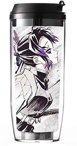 NCTCITY Reisebecher Tragbare Tasse Outdoor Kaffeebecher mit Deckel Doppelwandig Tragbaren Handliche Tasse Kaffee-to-Go-Becher Plastikbecher Männer Frauen Anime