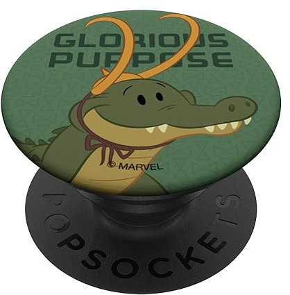 Marvel Loki Alligator Loki and Book Glorious Purpose PopSockets Klebender PopGrip
