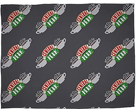Friends TV Show Fleece Blanket | Central Perk Coffee Shop Design | Super Soft Blanket Bed Throw | Perfect for Any Bedroom, 100 x 150cm