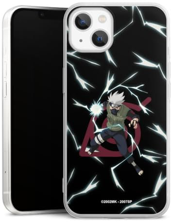 Slim Case extra dünn kompatibel mit Apple iPhone 13 Silikon Handyhülle transparent Hülle Kakashi Naruto Shippuden Offizielles Lizenzprodukt