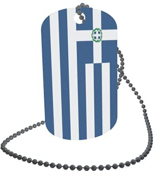 U24 Dog Tag Erkennungsmarke ID Tag an Kette Flagge Griechenland Marine Alu 30 x 50 mm