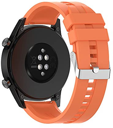 Vaporly UK 20mm Soft Silicone Garmin Watch Strap for Galaxy Watch 42mm/Garmin Vivoactive 3/Samsung Galaxy Active 2/Garmin Forerunner 245/245 Music/Vivomove HR/Forerunner 645 & 645 Music (Orange)