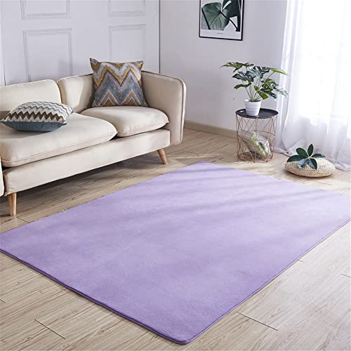 Teppich Wohnzimmer Modern Design Rechteck Teppiche Lila-18 Waschbar in Waschmaschine Kurzflor Shaggy Rug für Esszimmer Kinderzimmer Schlafzimmer Geeignet(140x200cm)