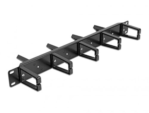 Delock 19 Kabelmanagement Rangierpanel beidseitig mit 9 Bügeln 1 HE schwarz