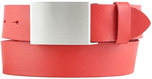 BELTINGER Gürtel aus Vollrindleder 4,0 cm | Jeans-Gürtel für Herren 40mm | Jeansgürtel mit Koppel | Rot 110cm