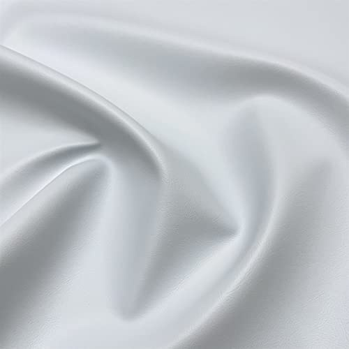 Fire Retardant Faux Leather Thick Leatherette Vehicle Restoration Sofa Upholstery Fabric - Suitable for Domestic and Commercial use - White - 10 Metres