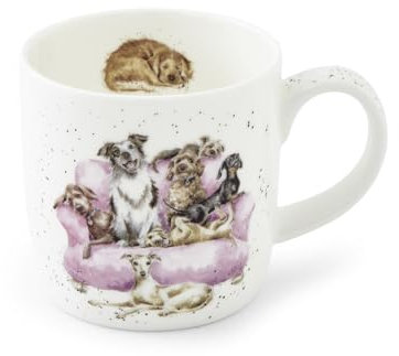 Wrendale Designs Royal Worcester 0.3 Litre Ceramic Mug Movie Night Dogs