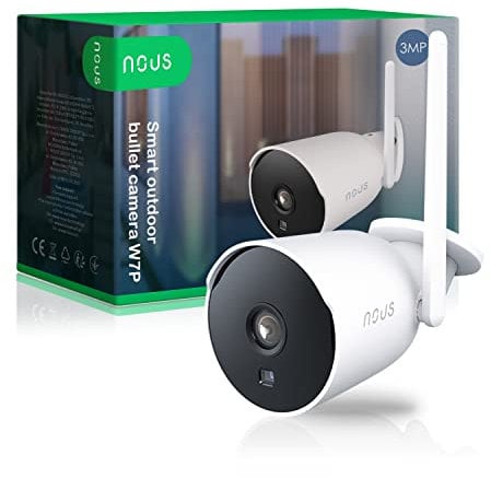 NOUS W7P 3MP Überwachungskamera mit Bewegungsmelder, PTZ Kamera außen, Videoüberwachung, WLAN Überwachungskamera außen, Haustierkamera mit App, Ip Camera Outdoor, Kamera Überwachung außen, 2.4GHz WiFi