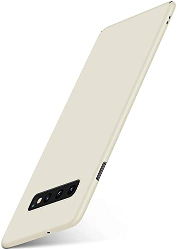 moex für Samsung Galaxy S10 Hülle Ultra Dünn, Schutzhülle mit erhöhtem Kameraschutz, Slim Cover Hardcase Backcover, Dünnste Handyhülle Minimalistisch Alpha Case, Creme