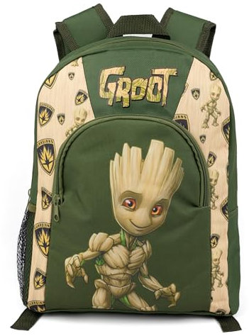 Marvel Groot Rucksack für Kinder | Mädchen Jungen Grün Guardians of the Galaxy Charakter Rucksack Gepäck Schultasche Zubehör | Film-Merchandise-Geschenke