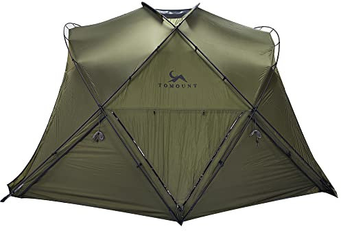 TOMOUNT Zelt Nylon Glampingzelt Silikon Wasserdicht 4 Personen Zelt Aluminium Stangen für Trekking, Festival, Camping, Rucksack, Outdoor