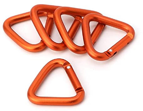 5 Pezzi Solidi per Moschettone Triangolare Portachiavi In Lega Di Alluminio Clip Di Pressione Gancio Fibbia Vite Blocco Di Sicurezza