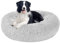 Hundebett Katzenbett Flauschig Rund aus Plüsch - Donut Kuscheliges Hundekissen Hundekorb Waschbar S/M/L/XL/XXL für Kleine, Mittelgroße und Große Hunde, Katzen und Andere Haustiere (XL-70cm, Hellgrau)