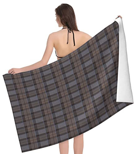 rethyrel Fraser Hunting Tartan Plaid Strandtuch, sehr saugfähige Mikrofaser-Stranddecke, weiche Badetücher, 80 x 130 cm