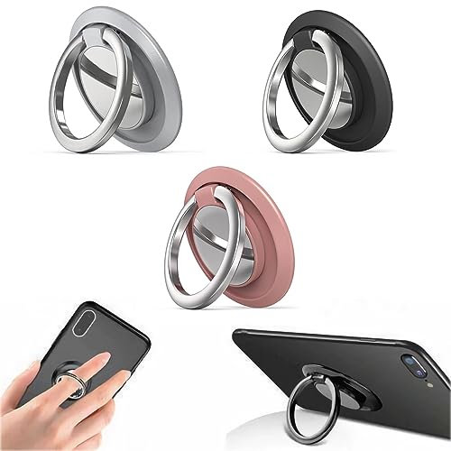 LYQNIHOB 3er Set Handy Ringhalter - 360° drehbare Fingerhalterung für Smartphones - Universal Phone Ring Halterung - Ständer & Halterung - Kompatibel mit allen Handys