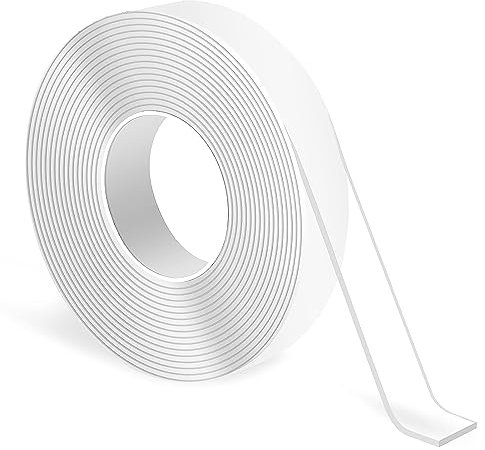 Oruiiju Ruban Adhésif Double Face Extra Fort, (20mm x 5m) Transparent Lavable Nano Tape,réutilisable