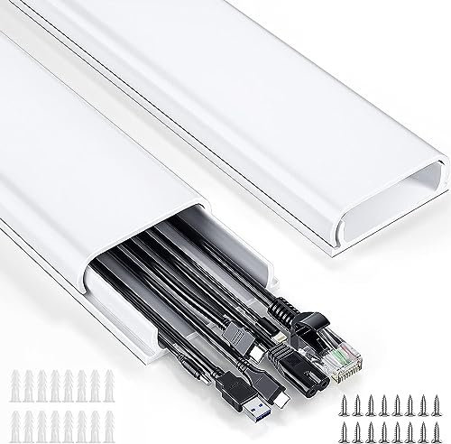 Kabelverstecker, 159,5 cm Kabelabdeckung, Kabelverstecker, Kabelführung, Wandkabel-Concealer, Drahtverstecker für TV an der Wand, Kabelabdeckungen für Kabel, Kabelabdeckung für TV, 4 x L 40 x L 40 x B