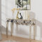 Artloge Konsolentisch Schmal Eingang Tisch Gold 120 cm, Flurtisch Spiegelglas Luxus Design Eingangstisch moderner Sofatisch für Wohnzimmer Schlafzimmer Heizkörper 120×35×76 cm