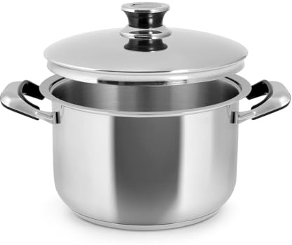 Inoxpran Pentola Classic in Acciaio Inox, 2 Manici, 26x16cm, Con Coperchio