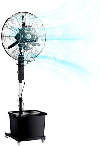 DYUNCZ Ventilador Pulverizador, Ventiladores de Agua, Ventilador de Pedestal de Nebulización Industrial con 3 Velocidades, Tanque de Agua de 42 L, Altura Ajustable, for Patios(81cm/31.5)