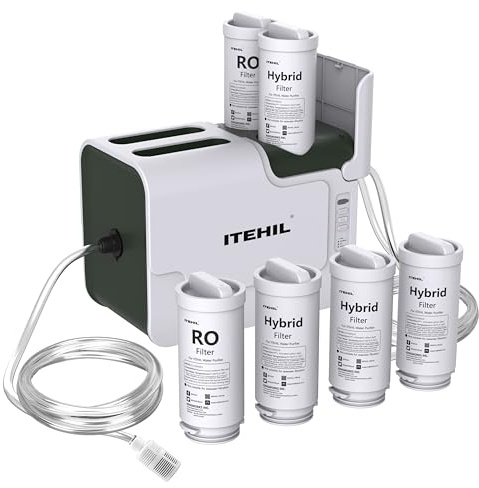 Tragbarer Wasserfilter mit Hybrid- und RO-Filter, Wanderwasseraufbereitungssystem zum Camping, Überlebensausrüstung zur Reinigung zum Trinken (Set)