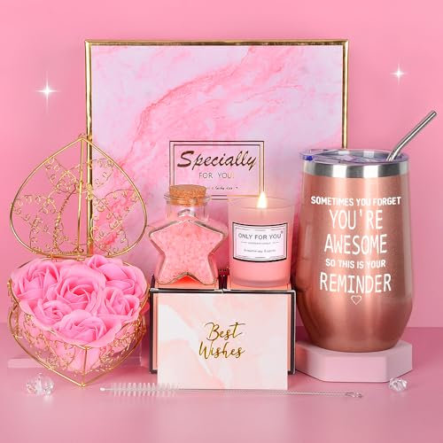 TOLOYE Gifts for Women, Birthday Gift for Her, 16 oz Wine Tumbler, Present for Women Birthday Unique, Christmas, Valentine's Day, Pamper Present for Best Friend, Sister