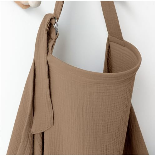 MairMore 100% Muslin Cotton Nursing Cover with Arch Neckline for Women | Large & Breathable Nursing Apron, Multi-Use Breastfeeding & Stroller Cover, Full Privacy for Mom & Baby (Sienna)