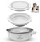 Vebs Pets Stainless Steel Dog Bowl 30 oz With Collapsible Lid 20 oz, Leak Proof, Non-Slip, for Food & Water, Cats, Medium Dogs, Portable Travel (Vaporous Grey)