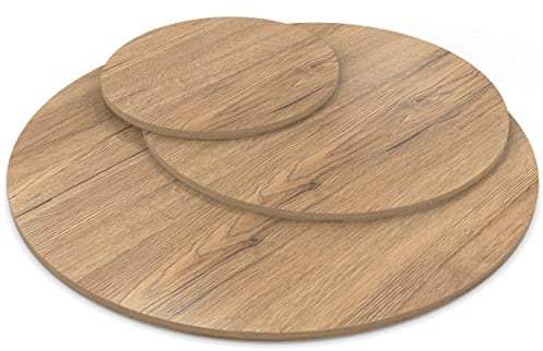 AUPROTEC Tischplatte 28mm rund Ø 1400 mm Eiche Sanremo Classic Holzplatte melaminharzbeschichtet Spanplatte mit Umleimer ABS Kante Auswahl: 140 cm