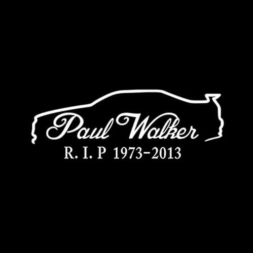 JIFENLI Autoaufkleber 20 * 7CM PAUL WALKER Skyline R34 Memorial RIP reflektierende Autoaufkleber Motorrad Aufkleber schwarz/weiß